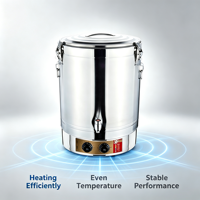 Cuve de cuisson électrique classique en acier inoxydable, baril commercial pour la fusion de cire de soja, isolation double couche, double thermostat