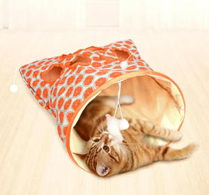 Túnel para Gatos de Poliéster con Sonido de Papel Arrugado y Pelota de Peluche, Juguete Interactivo en Forma de Tubo para Mascotas, Promueve el Juego y el Sueño para Mascotas Pequeñas - Product Image 1