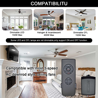 Kit de télécommande universel pour ventilateur de plafond 110V/220V, portée maximale 30m, garantie 2 ans - Contrôleur 3 vitesses temporisé pour petits ventilateurs