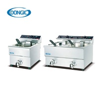 Venta caliente de acero inoxidable comercial tanque freidora pollo frito Chips eléctrico freidoras máquina para restaurante de comida rápida