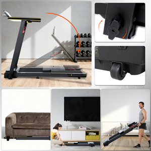 <span class=keywords><strong>Tapis</strong></span> <span class=keywords><strong>Roulant</strong></span> Elettrico Pieghevole Leggero e Silenzioso con Nastro Largo, Velocità 1-14km/h, Disponibile in Magazzino in Francia - Product Image 4