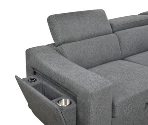 Usine L-Shape Convertible Sleeper lit escamotable avec canapé Canapé gigogne pouf espace de stockage avec porte-gobelet sans fil - Product Image 5