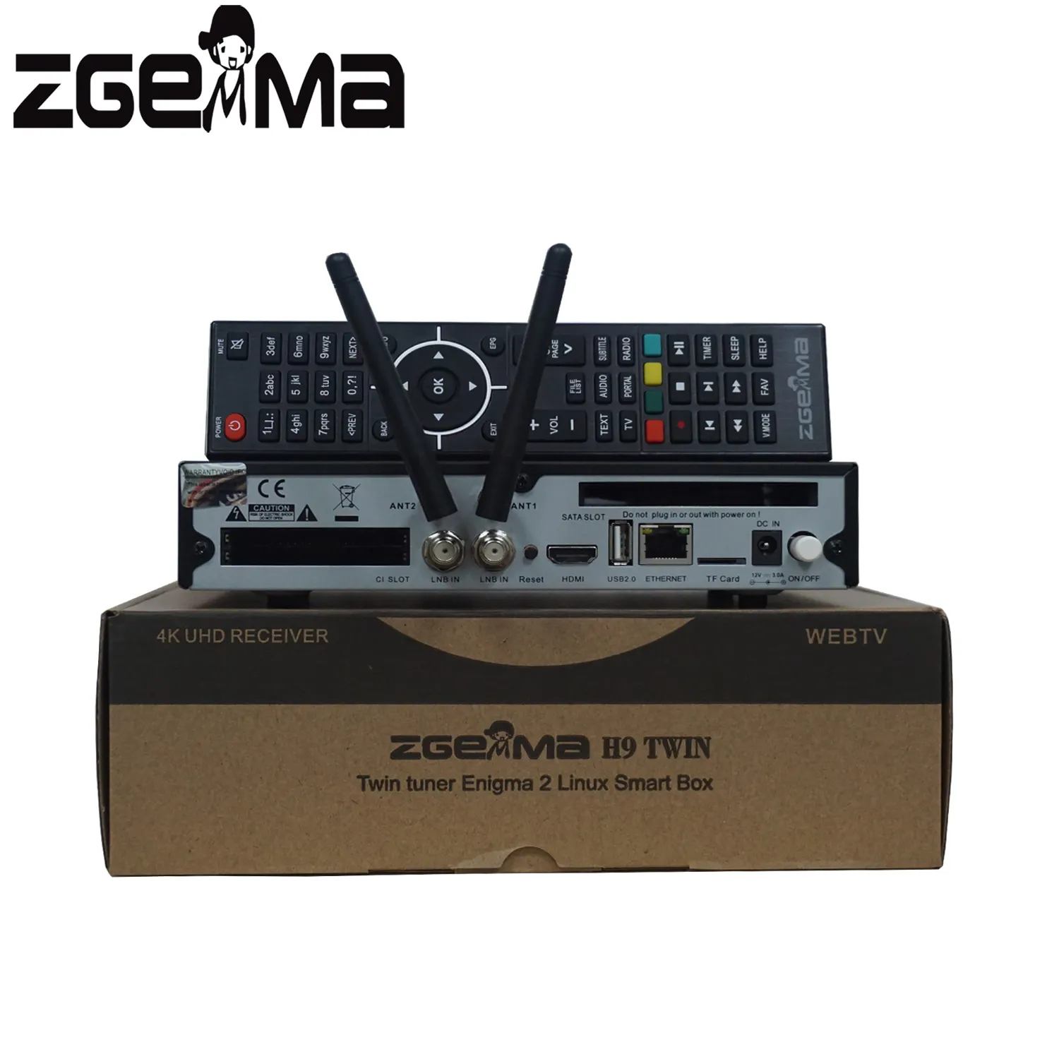 Super venta al por mayor ZGEMMA H9 doble 4K UHD Digital Linux OS E2 receptor de satélite Digital DVB-S2X + S2X doble Sintonizadores