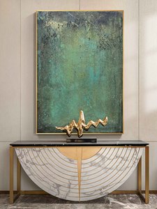 Green Abstract Hand painted <b>Framed</b> Wall Arts Large <b>Canvas</b> Abstract Oil Painting Indoor home decor gift for housewarming - Product Image 4