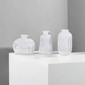 Groothandel Europese Transparante Glazen Vaas Creatieve Mini Desktop Bloemstuk Vazen Voor Kantoor Home Decor