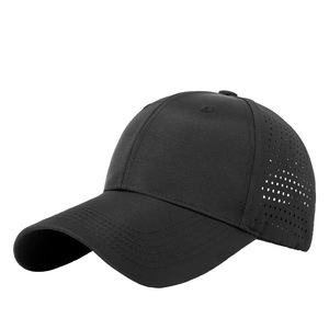 Unisex Baseball Cap Nylon Mesh Breathable Quick Drying Sun Protection Hat Solid Color Black - Product Image 1