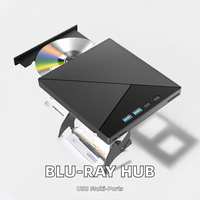Unidad Blu Ray externa de escritorio para computadora portátil todo en uno, cuatro puertos USB, interfaz tipo C, lector de tarjetas SD TF optimizado para unidades ópticas