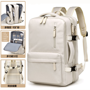 Sac à dos Oxford moderne gris clair multifonctionnel, idéal pour les voyages d'affaires et les courts séjours, design pratique pour le transport à la main - Product Image 2