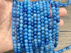 Cuentas Sueltas de Aventurina Azul Natural de 15 Pulgadas, Lisas y Redondas, de 2mm, 3mm, 4mm, 6mm, 8mm y 10mm, Venta al Por Mayor - Product Image 4