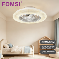 Ventilateur de plafond LED FOMSI 3W-45W, lampe à intensité variable, 3 températures de couleur, commande intelligente par télécommande/application, pour chambre à coucher, salon, moteur silencieux à 6 vitesses
