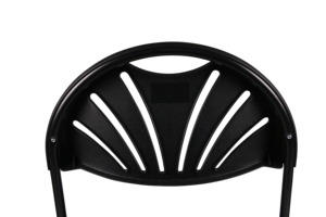 Chaise pliante classique moderne noire en plastique, légère et durable, avec dossier ventilé, idéale pour événements professionnels, usage décontracté, écoles et parcs - Product Image 4