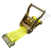 Provina Sangles à cliquet robustes en polyester de 2 pouces pour rail E, avec boucle en acier, résistance à la rupture de 3000 kg, pour le transport et la fixation de charges