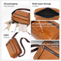 Tas Selempang Kulit Vintage Terbaru Tas Kulit PU Premium Tas Mewah Custom Fashion Resleting Ganda Tas Selempang Messenger Tahan Lama