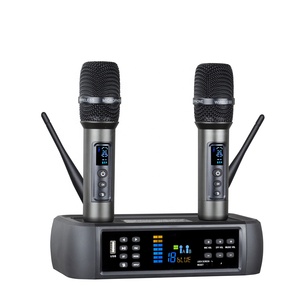 Chuyên nghiệp audiosure dinamico microfono Patron cực cardioide cầm tay kim loại <span class=keywords><strong>2</strong></span>-kênh không dây Mic gia đình KTV Karaoke Nhà thờ - Product Image 3