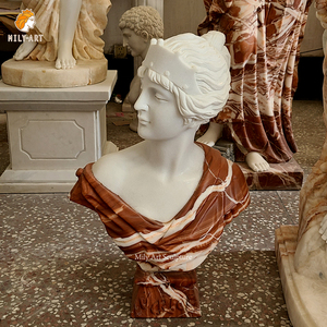 Statue de tête en marbre de haute qualité sculptée à la main, <span class=keywords><strong>sculpture</strong></span> de <span class=keywords><strong>buste</strong></span> de <span class=keywords><strong>femme</strong></span> en pierre assortie à la couleur pour villa - Product Image 2