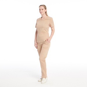 2024 logotipo personalizado tejido impermeable Spandex enfermera Scrubs elástico enfermería conjuntos médicos Hospital <span class=keywords><strong>uniformes</strong></span> para mujeres - Product Image 3