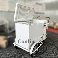 Chariot réfrigéré populaire pour la vente ambulante de glaces et de boissons, chariot à boissons froides à vendre