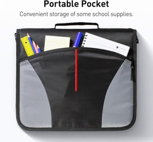 Free Sample BSCI Sized Zip Tab Zipper <b>Binder</b> 4 Inch D-<b>Rings</b> 5 Subject File Folder 800 Sheet Capacity Zipper <b>Binder</b> - Product Image 2