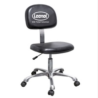 Chaise ESD Leenol ergonomique antistatique pour laboratoire, en cuir PU, réglable en hauteur, avec certificat CE ROHS pour salle blanche