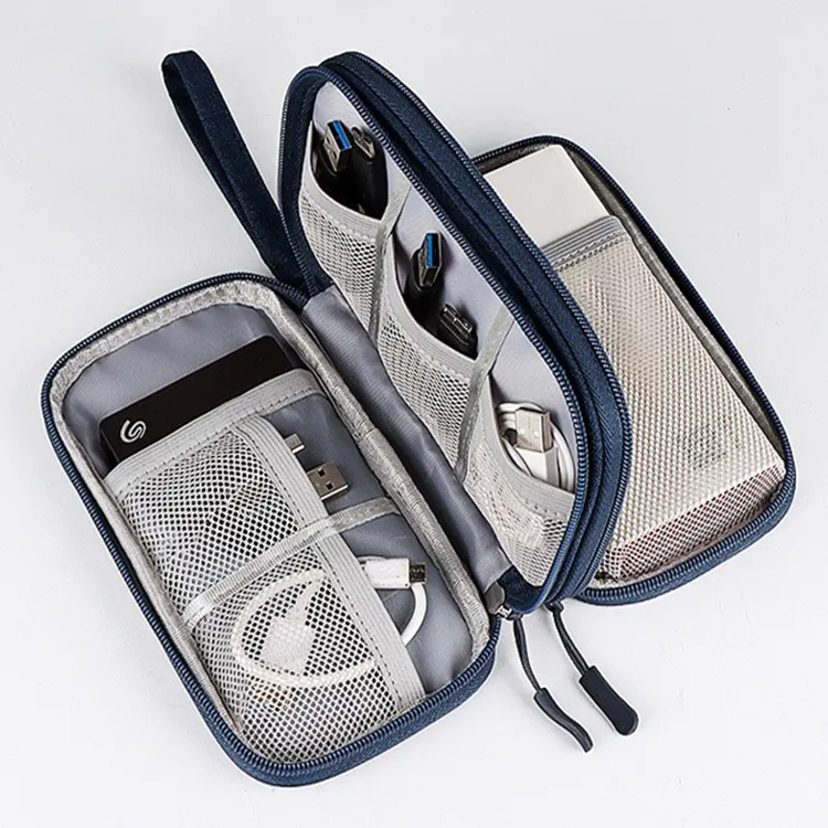 Electronic Organizer Pouch Bag 3 layer Travel Cable Organizer Bag Pouch Phone Accessories Storage Case for Cable Cord Charger