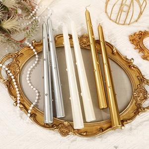 Décoration de bureau atmosphérique du fabricant : Cire en cône non parfumée, longue tige, élégante, style français, avec perles, bon prix - Product Image 1