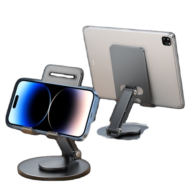 360 Rotatable Mobile Phone Holder Portable Metal Foldable Cell Phone Stand for Desk