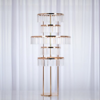 XWLC Royal Diamond Luxueux Support à Fleurs en Métal Doré et Acrylique en Forme de Grande Roue, Centre de Table pour Mariage et Anniversaire, Décoration de Gâteau Facile
