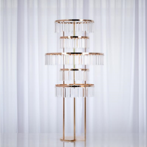 XWLC Royal Diamond Luxueux Support à Fleurs en Métal Doré <span class=keywords><strong>et</strong></span> Acrylique en Forme de Grande Roue, Centre de <span class=keywords><strong>Table</strong></span> pour Mariage <span class=keywords><strong>et</strong></span> Anniversaire, Décoration de Gâteau Facile - Product Image 5