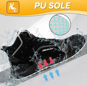 JIANKUN Chaussures de sécurité haut de gamme pour hommes Bottes avec bout en composite Anti-écrasement/crevaison Semelle extérieure confortable en PU Hiver Printemps Automne - Product Image 4