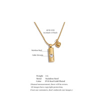 Collier pendentif rectangulaire en acier inoxydable plaqué or 18 carats JINYOU 2209, chaîne avec zircon cubique en forme de cœur, bijoux romantiques pour femmes