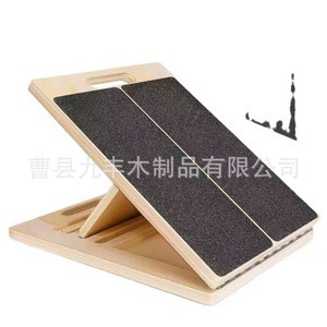 Tabla de madera para estirar los pies, tabla de equilibrio ajustable de varios niveles para ejercicio de pantorrillas, equipo de fitness, superficie antideslizante de pino - Product Image 3