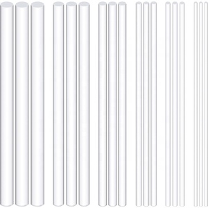 Kit Assortito di 15 Barre Acriliche Bianche Diametro 4mm Lunghezza 300mm - Barre Solide Rotonde in Acrilico Trasparente per Modellismo e Artigianato - Product Image 1