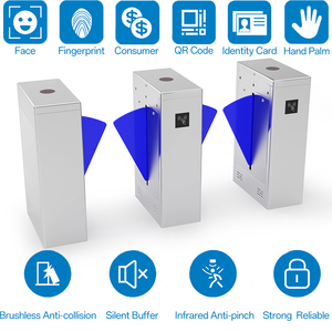 Barrière à clapet Mingxu, code QR personnalisable, tourniquet contrôlé à distance par mobile pour la gestion des visiteurs sans contact, pré-enregistrement - Product Image 1