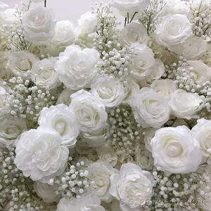 GNW Customize Baby Breath Design Flower Decoration Artificial Flower Wedding Wall Backdrop For Wedding Event Party Wall Wedding