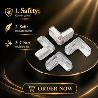 Protection d'angle transparente en forme de U, bande anti-collision, protection adhésive pour les bords des bureaux et des armoires