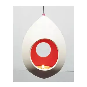 En İyi kalite el yapımı mumluklar Modern seramik asılı çay ışık mum kavanozu Oval şekilli hediye dekorasyon için