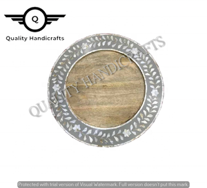 ถาดเสิร์ฟลายดาวมุกคุณภาพสูง ฐานไม้ ฝังกระดูก ได้รับการรับรองจาก EPCH บรรจุภัณฑ์แบบกำหนดเองสำหรับโรงแรม ร้านอาหาร อินเดีย - Product Image 3