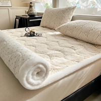 Couvre-lit matelassé en velours Shu épaissi et doux, avec rembourrage supplémentaire en polyfibre, pour toutes les saisons
