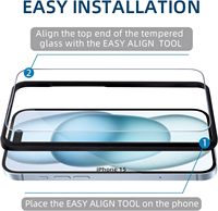 Protection d'écran en verre trempé pour téléphone portable pour iPhone 12 13 14 15 Pro Max Protection d'écran