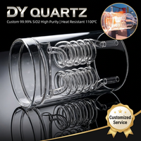 Tube en spirale en silice fondue de haute pureté DY QUARTZ 99,99% |   1200 ° Tuyau en verre de quartz résistant à la chaleur C |   Tailles personnalisées