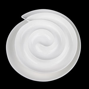 <span class=keywords><strong>Assiette</strong></span> en céramique blanche de style nordique, design en spirale d'escargot, écologique, créative, vaisselle de table pour hôtel, pour collations/fruits secs, plante - Product Image 3