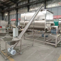 Mélangeur horizontal à double vis électrique de qualité alimentaire pour poudres, mélangeur à ruban en acier inoxydable