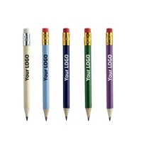 Crayons personnalisés en gros, mini-crayons en bois avec gomme, crayons de golf de 4 pouces, crayons courts HB 2B, cadeaux publicitaires promotionnels