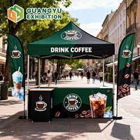 Tenda Gazebo Pasar Kustom 3x3 Kanopi Berkualitas Baik Tahan Air Paviliun Gazebo Pop Up Kanopi Pop-up Cetak Kustom dengan Meja