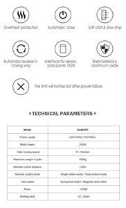 Ouvre-porte <span class=keywords><strong>coulissant</strong></span> automatique, opérateur de porte automatique, automatisation, <span class=keywords><strong>moteur</strong></span> AC/DC, étanche, 600 800 <span class=keywords><strong>1000</strong></span> <span class=keywords><strong>KG</strong></span>-SL600AC - Product Image 6