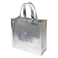 Sac de shopping non tissé durable et brillant argenté, sac fourre-tout doré au laser pour promotion et exposition