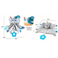 Doudou de sécurité pour bébé en silicone souple avec tissu minky à pois sensoriels et clochette sonore, jouet apaisant en forme d'animal OEM