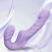 Vibromasseur double tête mains libres sans bretelles TMM, double moteur avec 10 fréquences, jouet sexuel lesbien, queer, LGBT pour femmes