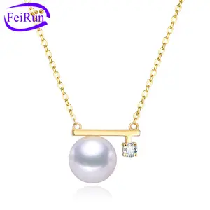 FEIRUN 8-8.5mm modern style wholesale pearl pendant 18k yellow real gold