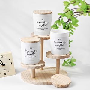 Juego de <span class=keywords><strong>Velas</strong></span> Aromáticas Personalizadas OEM, Etiqueta Privada, <span class=keywords><strong>Velas</strong></span> de Cera de Soya de Lujo en Frascos de Vidrio, Venta al <span class=keywords><strong>por</strong></span> <span class=keywords><strong>Mayor</strong></span>, Vela Blanca con Tapa de Madera - Product Image 5